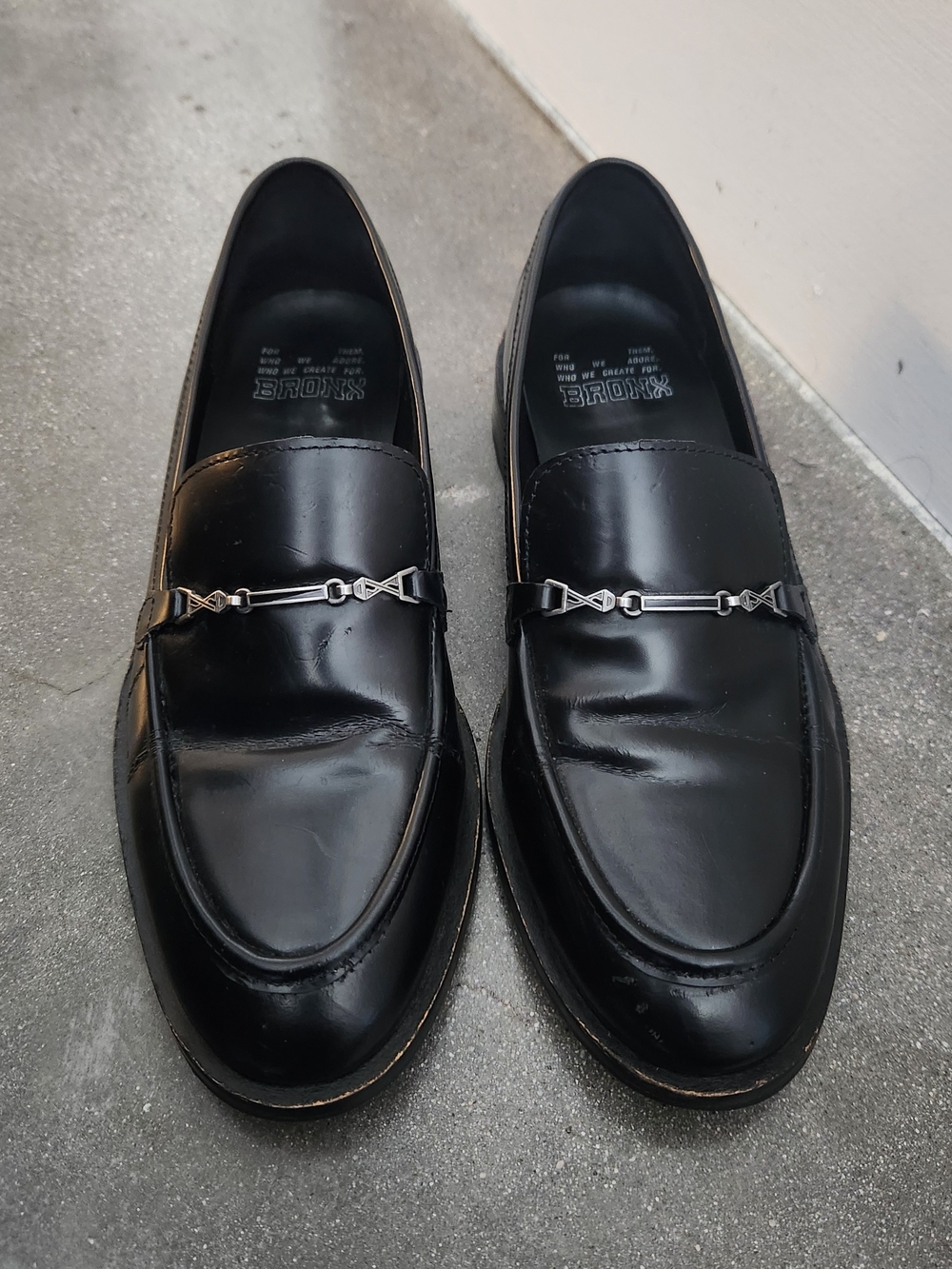Bronx Women's Black Leather Loafers